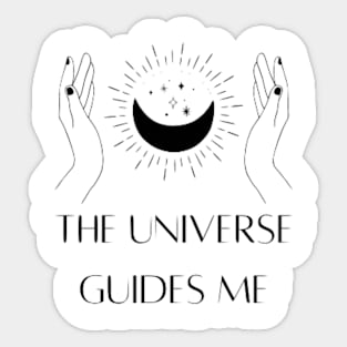 The universe guides me mystical moon Sticker